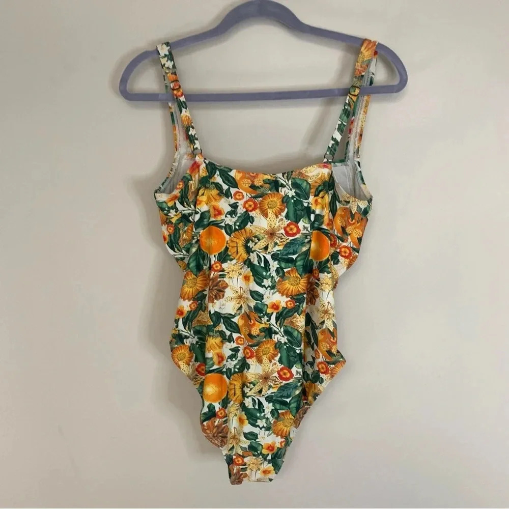 Niptuck Orange Brown One Piece Bathing Suit 12 - Picture 2 of 8